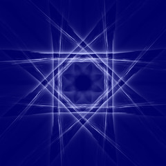 Frozen stylized blossom on dark blue tile