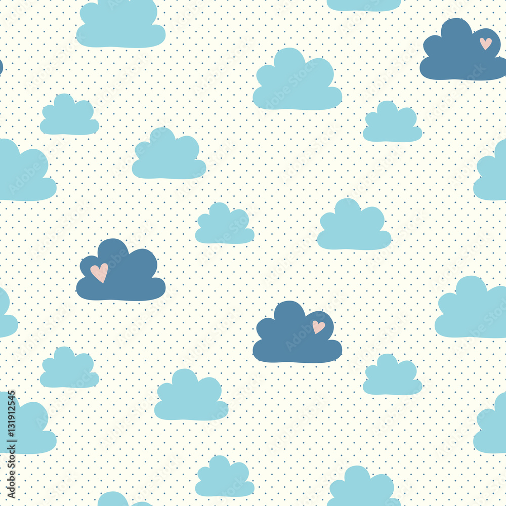 Poster seamless pattern with clouds