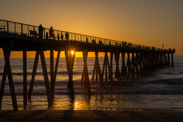 Fototapeta na wymiar Sunset, Hermosa Beach Pier