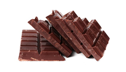 chocolate bars isolated on white background