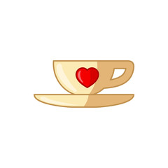 cup with heart icon illustration