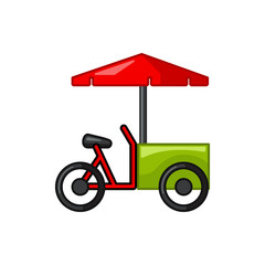 fast food cart icon illustration