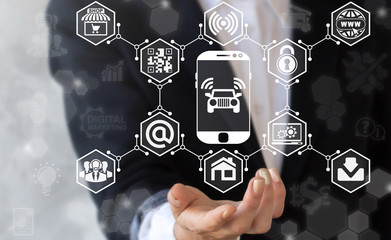 Smartphone intelligence auto iot autonomous unmanned automation car wifi business internet future...