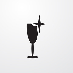 clean wine glass icon illustration