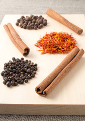 Herbs and spices wooden tray