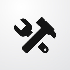 hummer and wrench icon illustration