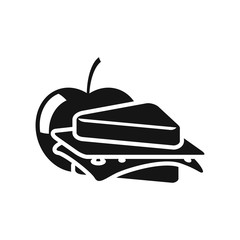sandwich and apple icon illustration