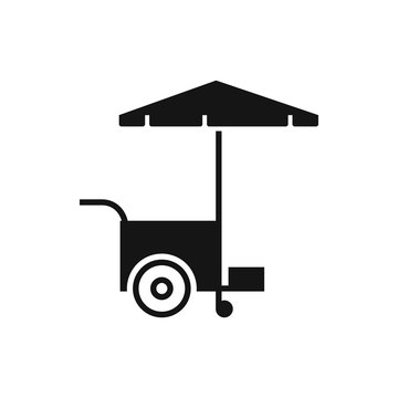 fast food cart icon illustration