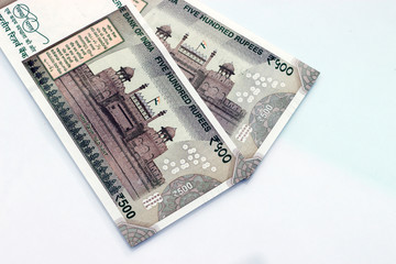 New Indian currency of 500 rupee notes.