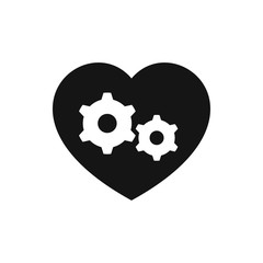 gear heart icon illustration