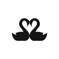 swan heart icon illustration © HN Works