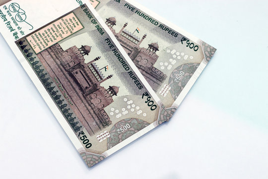 New Indian currency of 500 rupee notes.