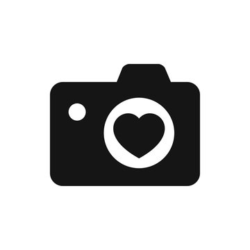 heart with camera icon illustration