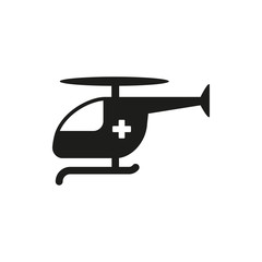 medical helicopter icon illustration