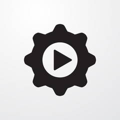 play in gear icon illustration