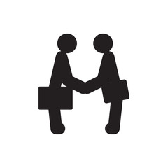 businessman shaking hands icon illustration