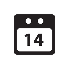 14 date calendar icon illustration
