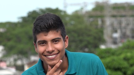 Confident Happy Smiling Teen Hispanic Boy