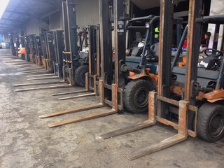 Fleet of forklift at johor port 