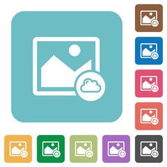 Cloud image rounded square flat icons