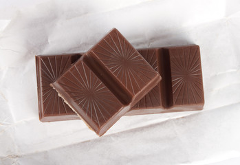 Chocolate bar on a white background