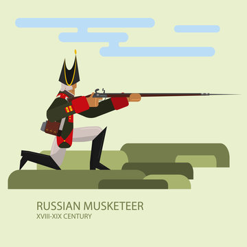Russian musketeer flat object eps10