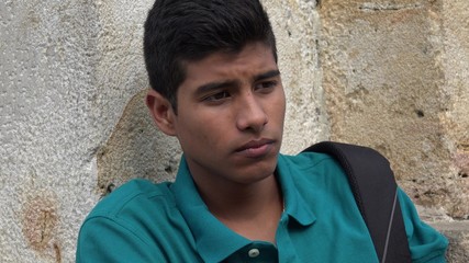 Fototapeta premium Sad And Lonely Teen Male Student