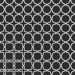 3d illustration of parametric pattern with curved closed lineas