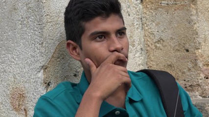 Fototapeta premium Confused Teen Male Student