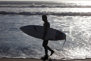 Surfers silhouette