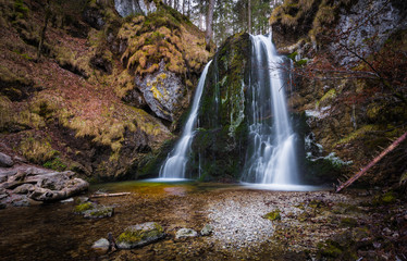 Waterfall in Josefsthal close to Lake Schliersee, Bavaria, Germany