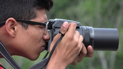 Teen Boy With Photography Camera