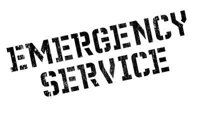 Emergency Service stamp. Grunge design with dust scratches. Effects can be easily removed for a clean, crisp look. Color is easily changed.