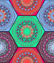 Beautiful seamless patchwork pattern in the form of honeycombs.