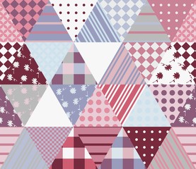 Multicolor patchwork pattern. Seamless vector illustration of quilt