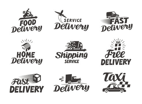 Delivery, shipping set icons. Vector illustration