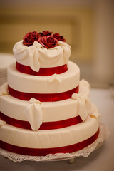 Delicious tasty wedding cake detail
