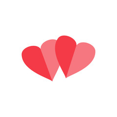 Heart two red isolated