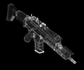 Naklejka premium Machine gun Automatic