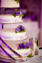 Delicious tasty wedding cake detail