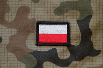 Polish flag on military uniform 
