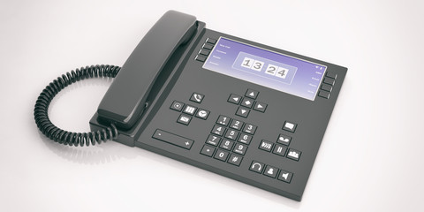 Office telephone on white background. 3d illustration