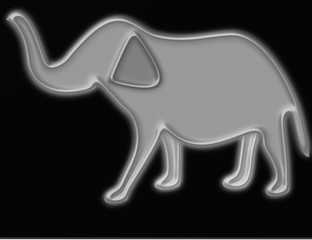 adult elephant logo on a black background