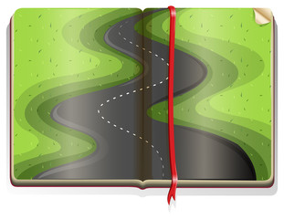 Book with road scene
