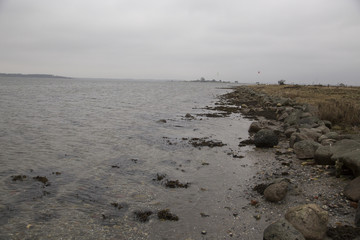 Beach at new Year in Denmark