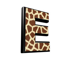 3d letter with giraffe fur texture