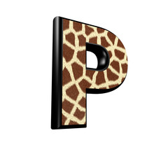 3d letter with giraffe fur texture