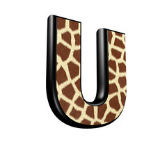 3d letter with giraffe fur texture