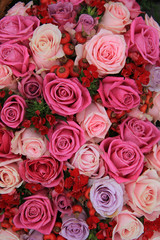 Obraz na płótnie Canvas Bridal roses in pink and purple