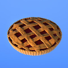 Home made jam pie in cartoon style